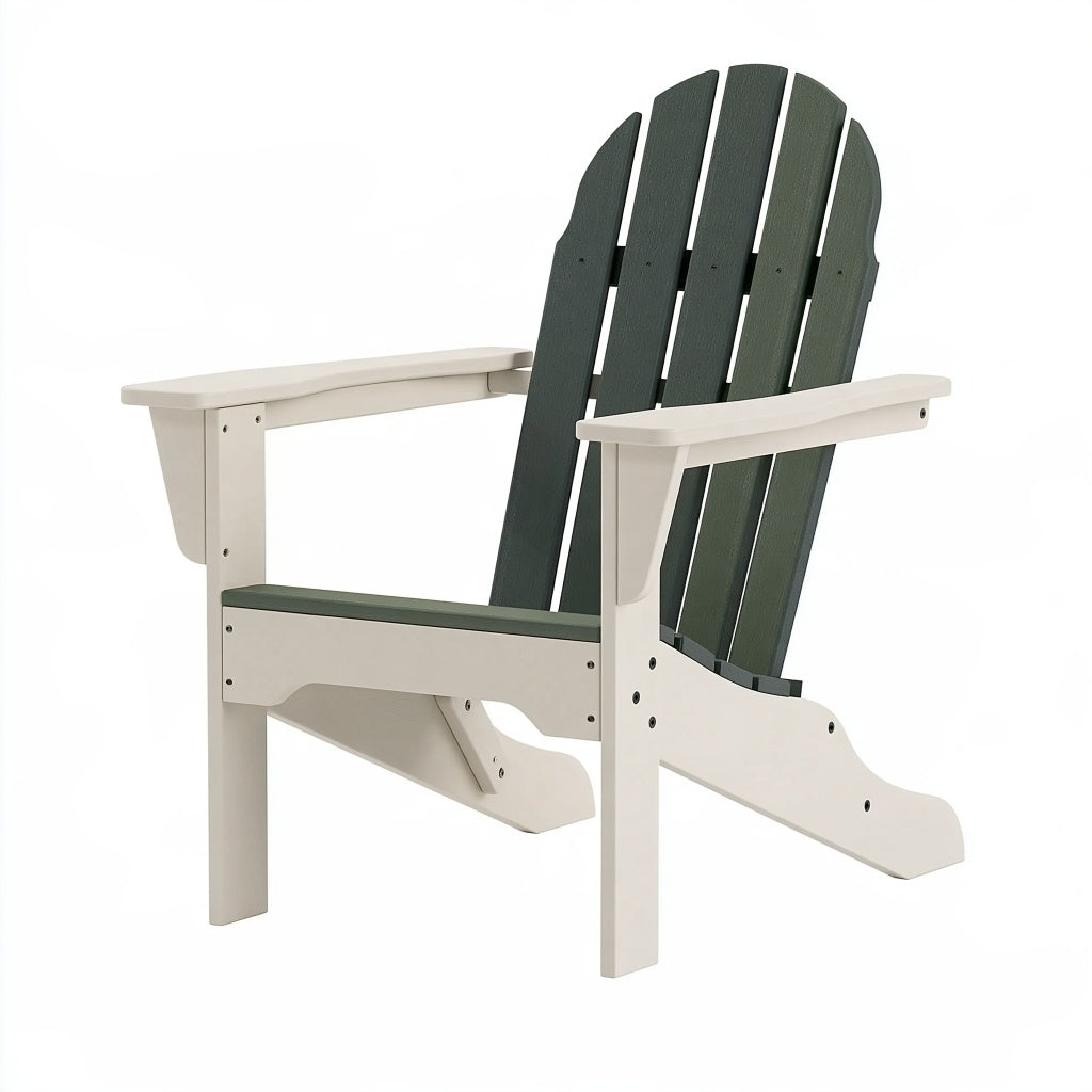 Adirondack Gartenstuhl 76 x 98 x 92 cm aus Kunststoff Grün Weiß - mit breiten Armlehnen