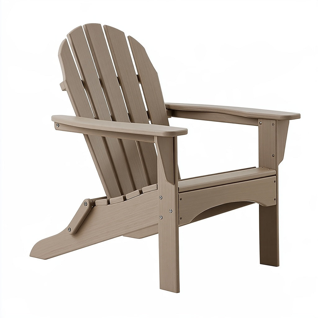 Adirondackstuhl 82 x 76 x 97 cm Kunststoff Taupe für Garten mit breiten Armlehnen