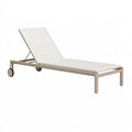 Sonnenliege 200 x 70 cm Metall Beige verstellbar mit Rollen