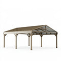 Carport 600 x 300 x 270 cm mit Metallrahmen in Taupe für Außenbereiche