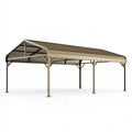 Carport 600 x 300 x 260 cm aus Stahl in Taupe mit Satteldach