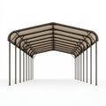 Carport 600 x 300 x 270 cm Stahl Braun mit transparentem Polycarbonatdach