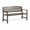 Gartenbank 122 x 62 x 88 cm Metall Braun - 2-Sitzer mit Armlehnen